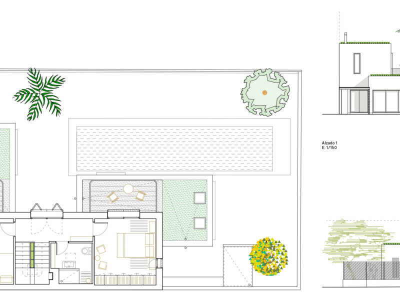 Planta alta de la casa pasiva que hemos diseñado en Santiago de la Ribera