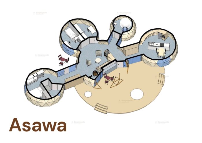 Casa Asawa, cúpula geodésica diseñada por Ecoproyecta