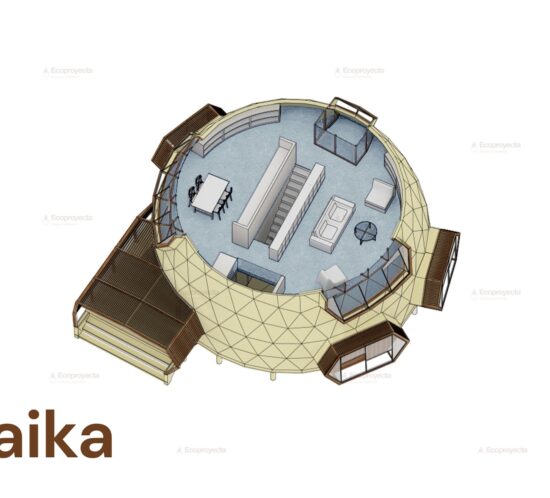 Casa Laika, cúpula geodésica diseñada por Ecoproyecta