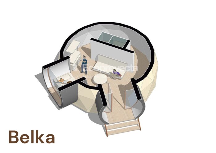 Modelo de cúpula para casa geodésica Belka