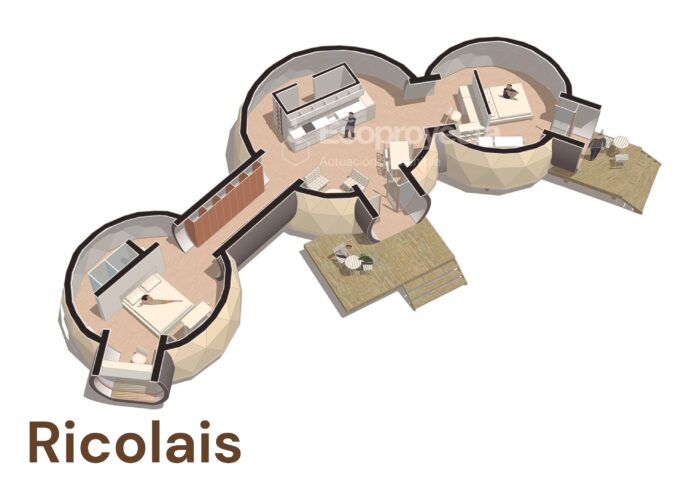 Cúpulas para vivienda geodésica de Ecoproyecta Ricolais