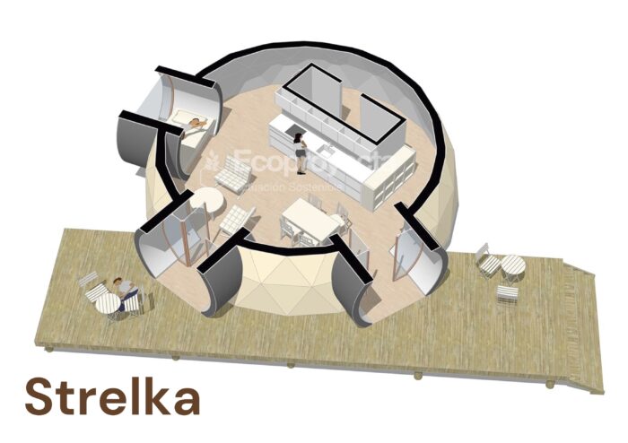Cúpula para casa geodésica desarrollada por Ecoproyecta Strelka