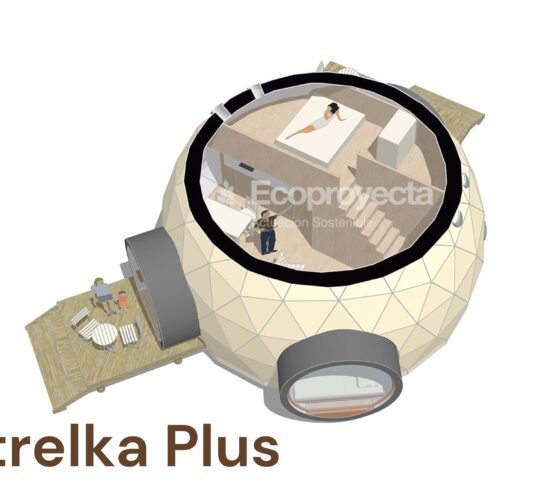 Modelo de cúpula para casa geodésica construido por Ecoproyecta Strelka Plus