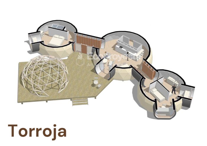 Cúpulas para casa geodésica construida por Ecoproyecta Torroja