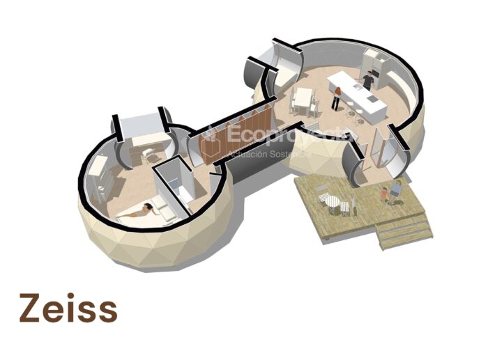 Cúpulas para vivienda geodésica desarrollada por Ecoproyecta Zeiss