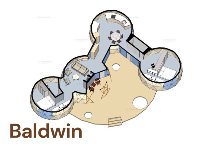 Casa Baldwin, cúpula geodésica diseñada por Ecoproyecta